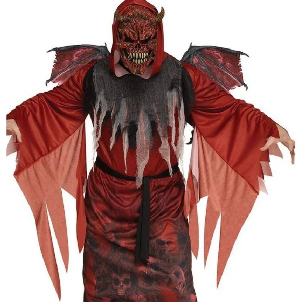 Winged Demon Costume Halloween‎ Scary Kids Medium Size 8-10 NEW
